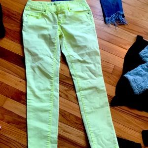 neon yellow jeans